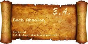 Bech Absolon névjegykártya